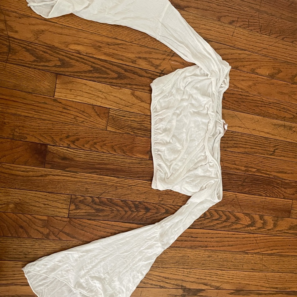 White off the shoulder crop top